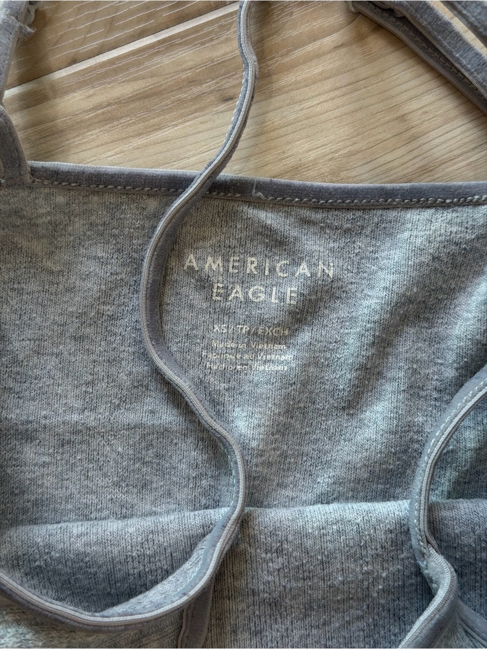 American Eagle Ribbed Spaghetti Strap tanks  - Gray & Brown - Picture 2 of 3
